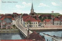 9147 - (PK-01274) - Hafen Br&uuml;cke Binnenwasser coloriert