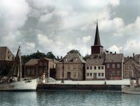 9613 - (0201) Hafen Schiffbr&uuml;cke 1950er