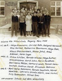1878 - Klasse 10b Mittelschule Wieksberg Abgang M&auml;rz 1955