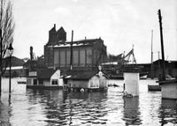 0464 - (0001) Hochwasser Hafen 1954