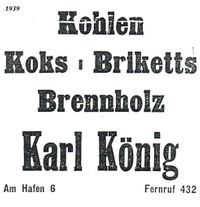 w0187 - K&ouml;nig Kohlenhandlung 1939