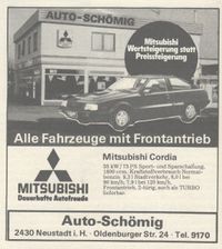 w0541 - Sch&ouml;ming, Auto, Mitsubishi, Oldenburger Stra&szlig;e 24, Sept.1983