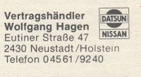 w0613 - Hagen, Auto , Datsun, Nissan, Eutinerstra&szlig;e, Aug.1983